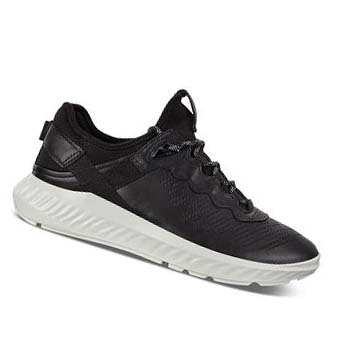 Men's Ecco St.1 Lite Sneakers Black | SG 653PJJ